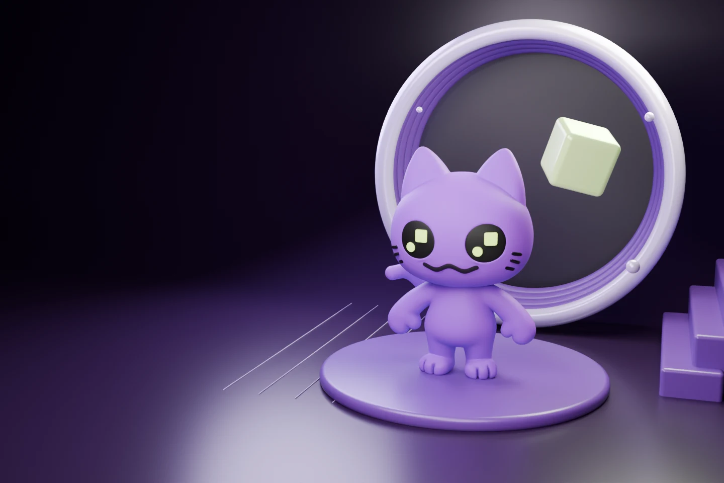 Taro in Pixel Boba’s violet atelier